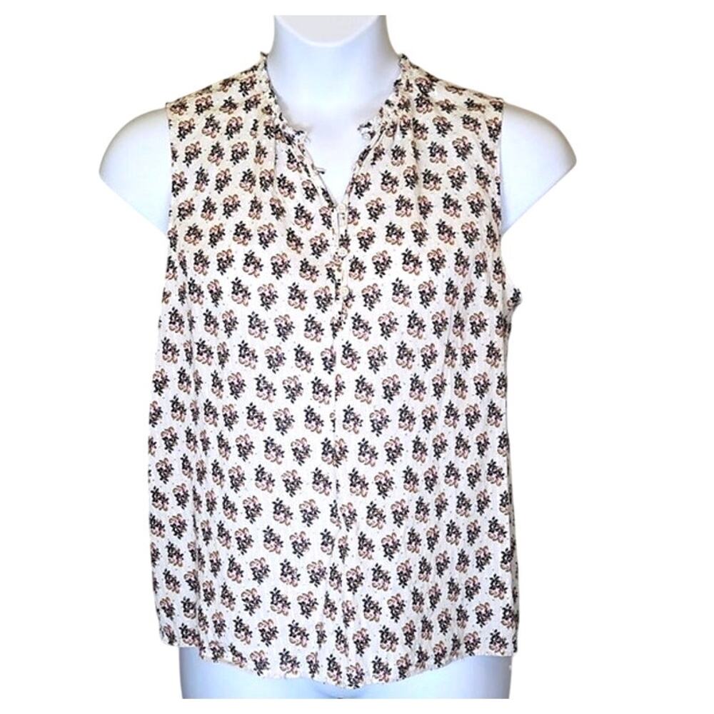 Talbots Top Light and Shimmering Sleeveless, Gathered Collar, Size XL Petite